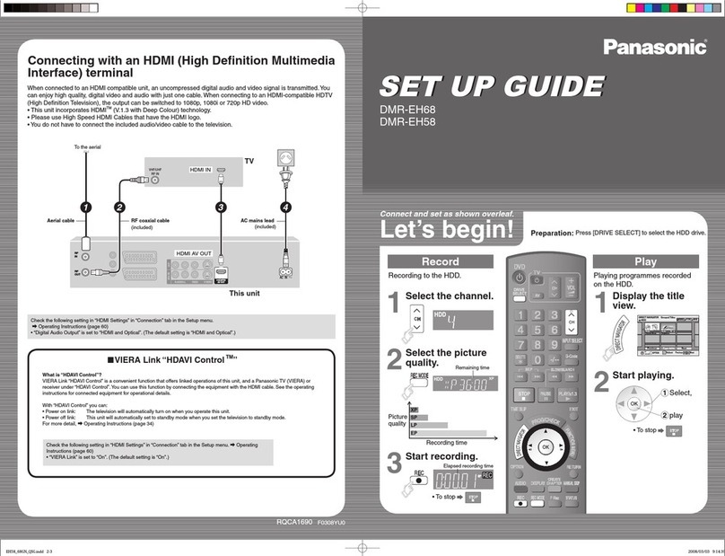 Panasonic Diga DMR-EH68 User manual