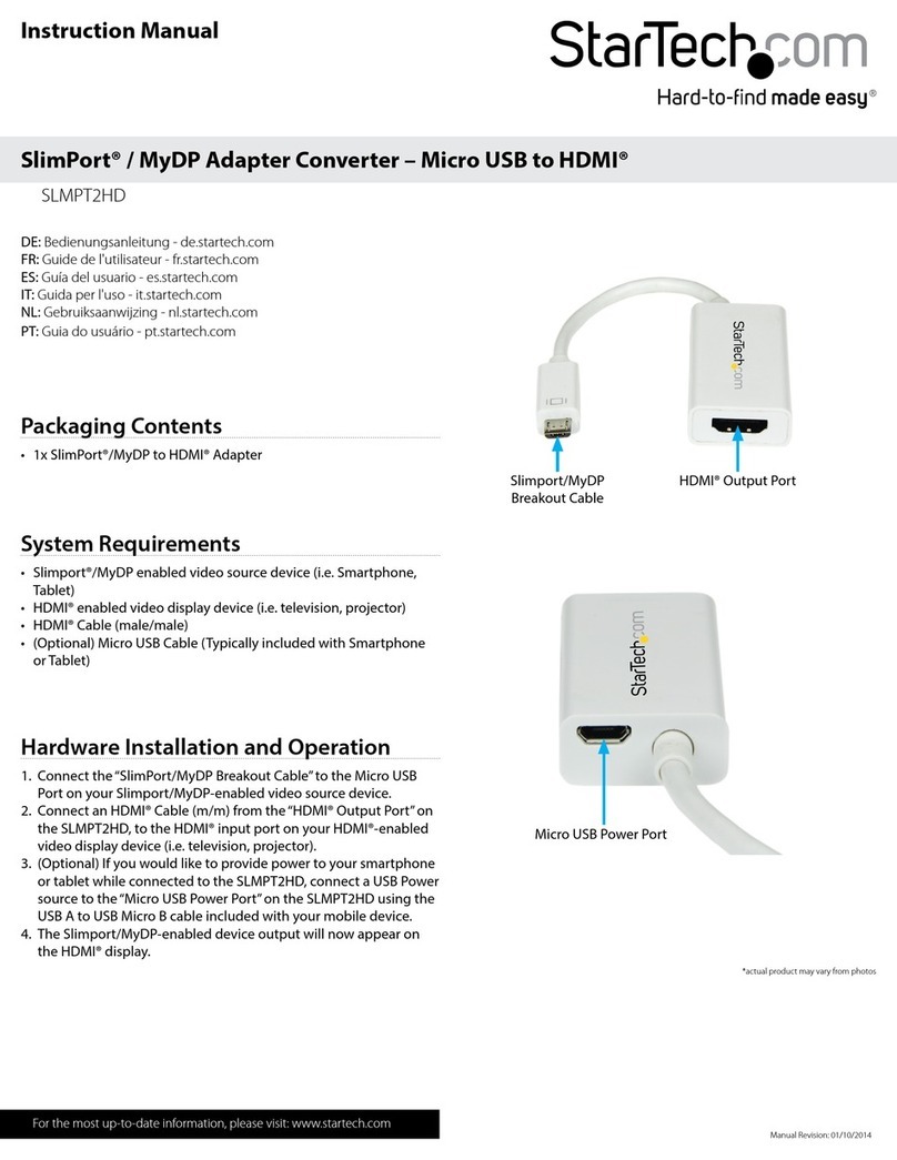 StarTech.com SLMPT2HD instruction manual