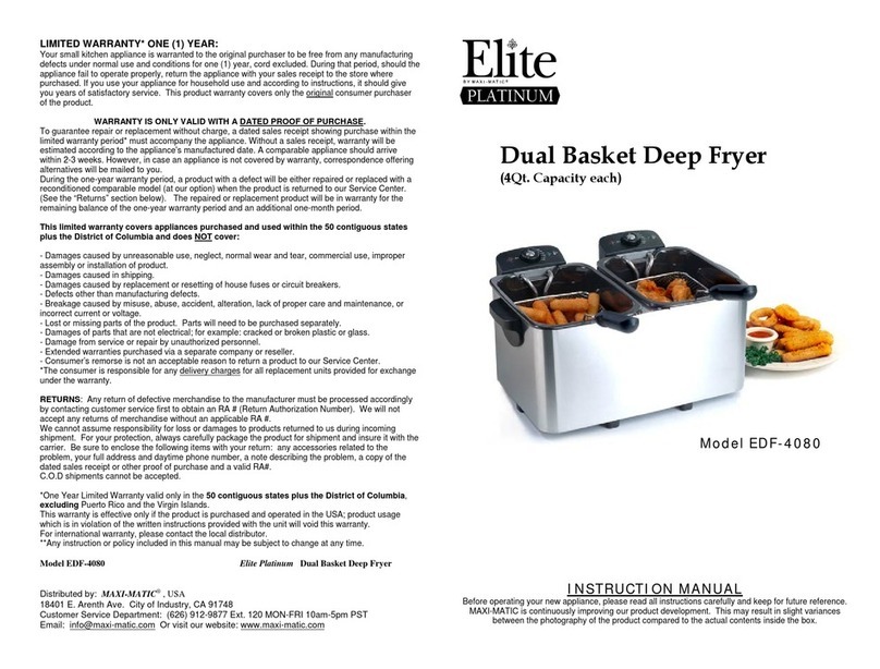 Maxi-matic EDF-4080 instruction manual Maxi-matic EDF-4080 instruction manual