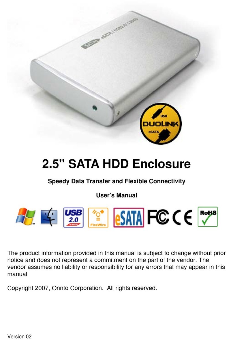 Onnto 2.5" SATA HDD Enclosure User manual