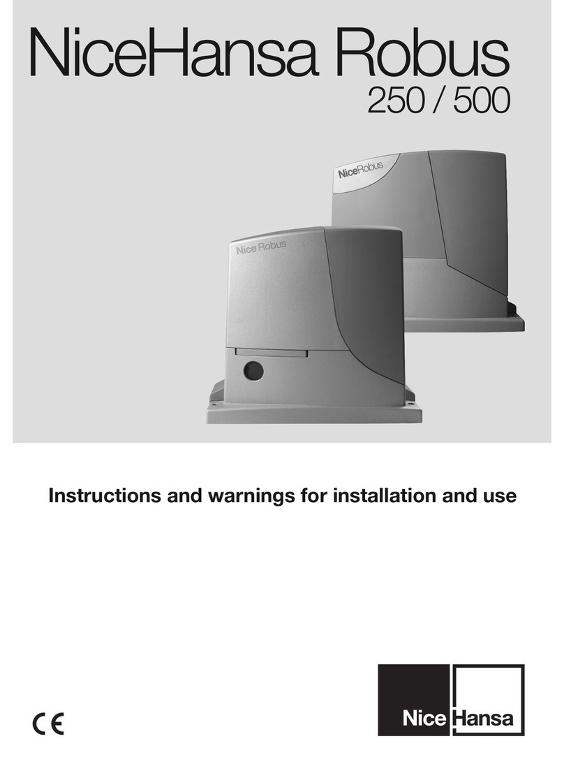 Nice Hansa Robus 250 Instructions and warnings for installation and use