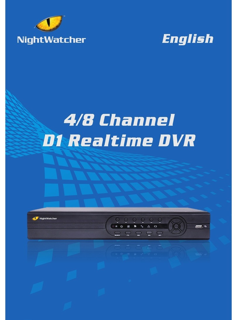 Night Watcher 8 channel D1 Realtime DVR user guide