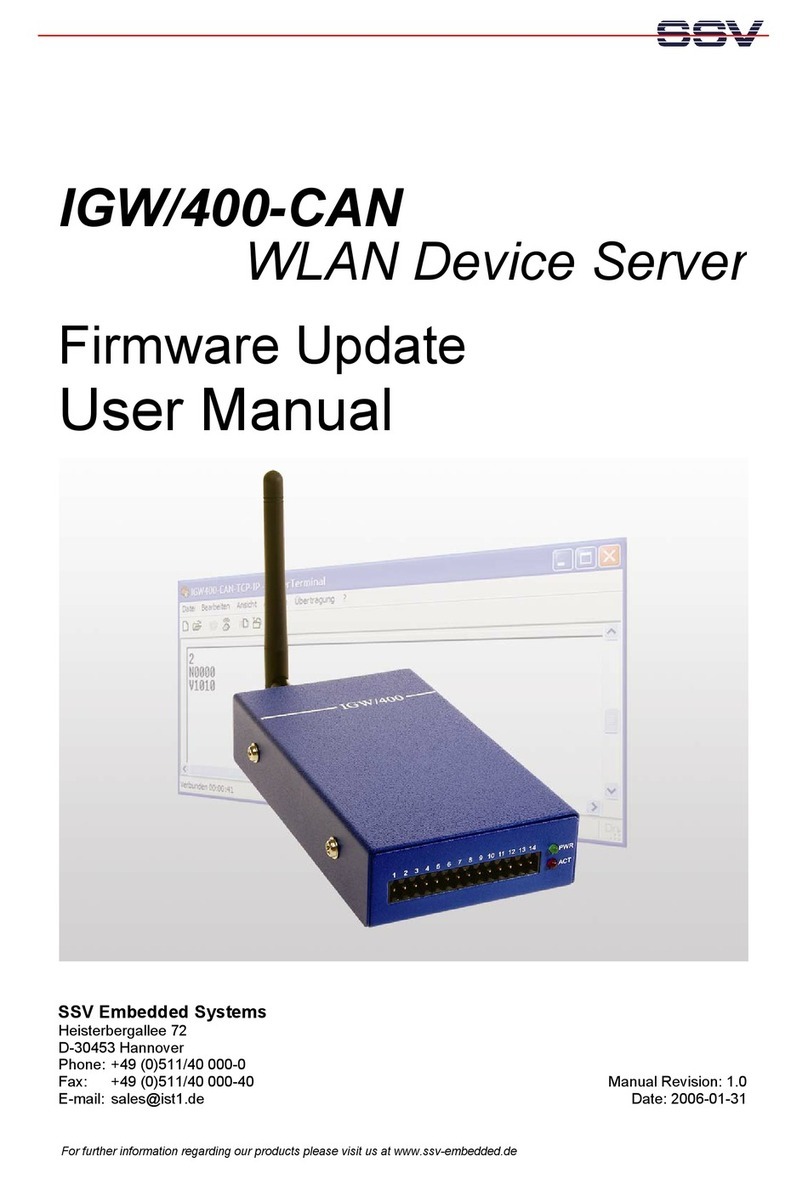 SSV Embedded Systems IGW/400-CAN User manual