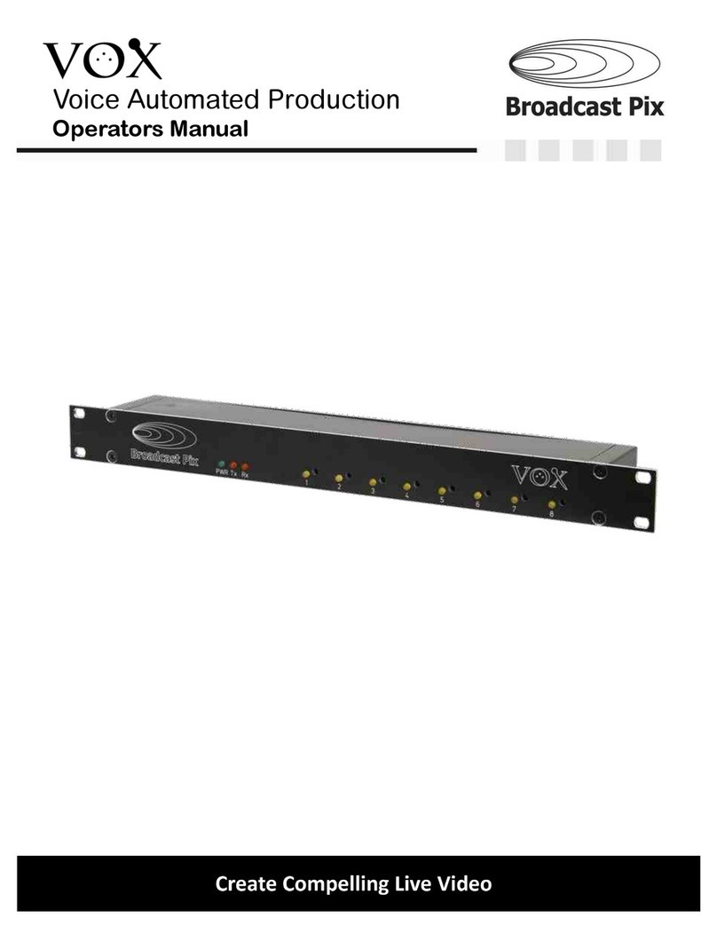 Broadcast Pix VOX Operator's manual