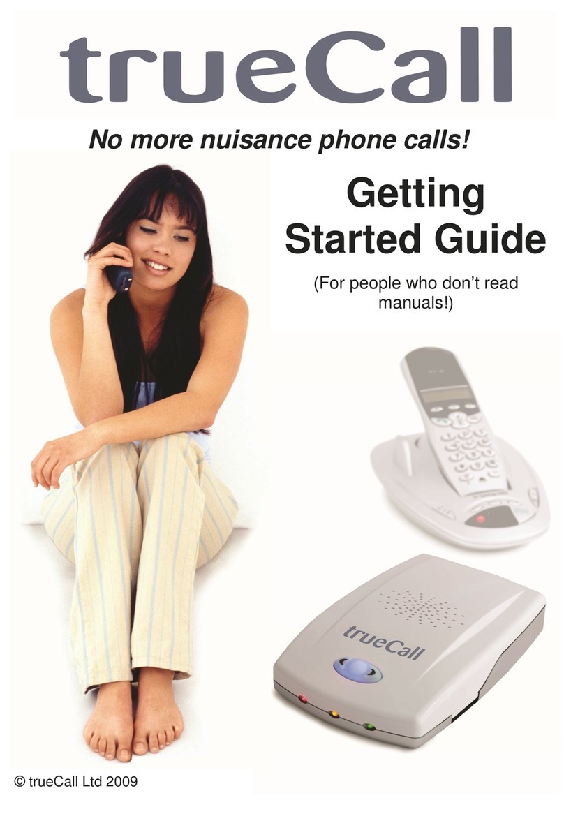 trueCall Telephone Sytem Unit Getting started guide