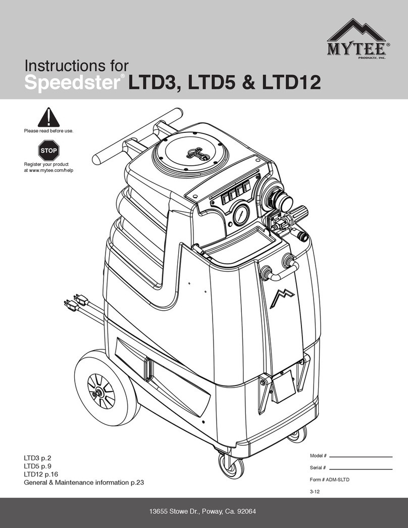 Mytee Speedster LTD3 Instructions for