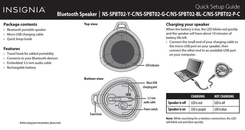 Insignia NS-SPBT02-Y-C User manual
