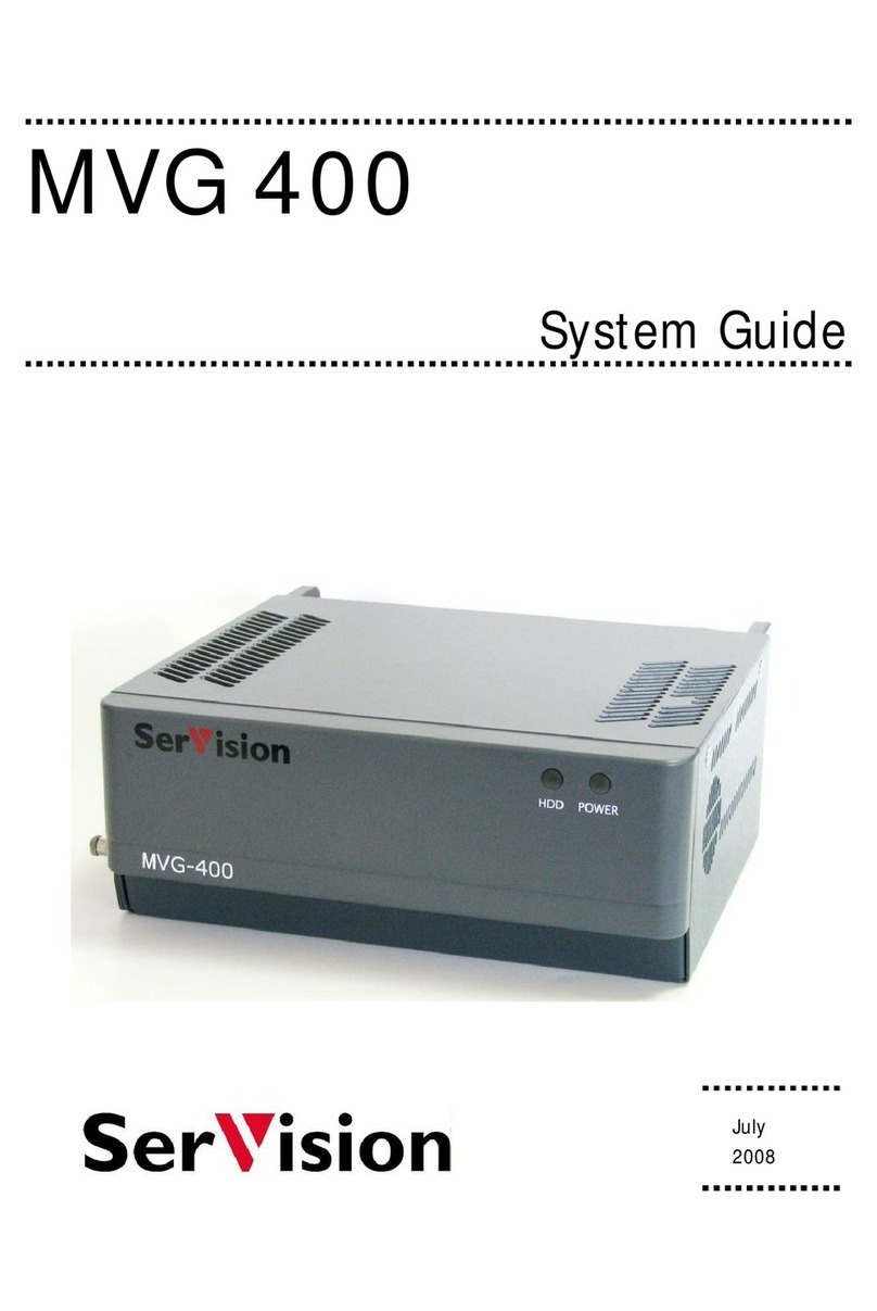 SerVision MVG 400 Parts list manual