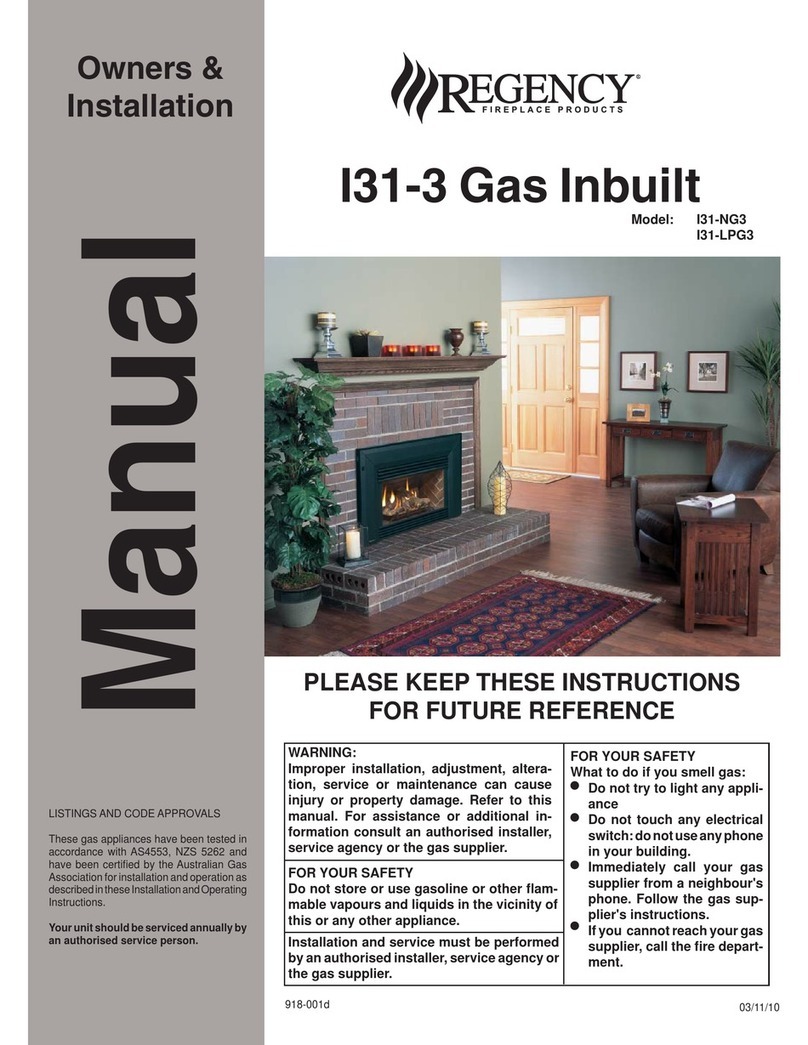 Regency I31-NG3 Owners & installation manual Regency I31-NG3 Owners & installation manual