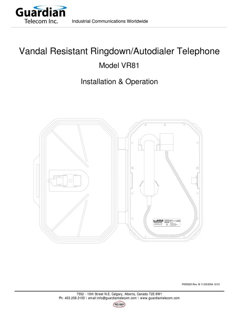 Guardian Telecom VR81 Installation & operation