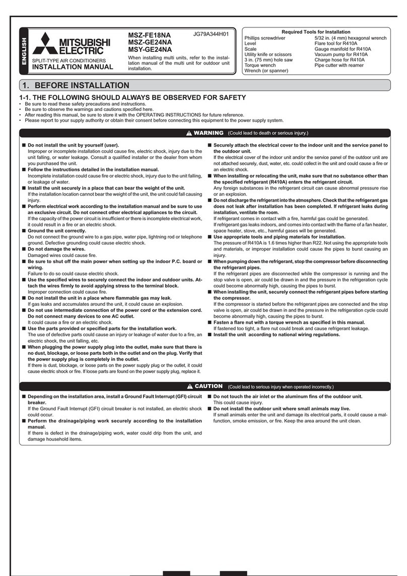 Mitsubishi Electric MSZ-FE18NA User manual