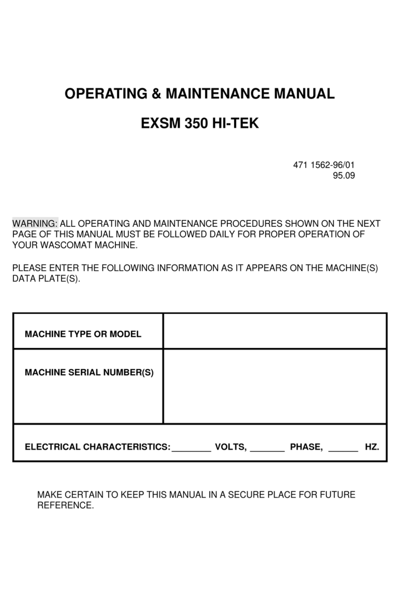 Wascomat EXSM 350 HI-TEK Installation and operation manual