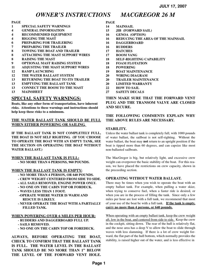 MACGREGOR 26 M 2009 User manual