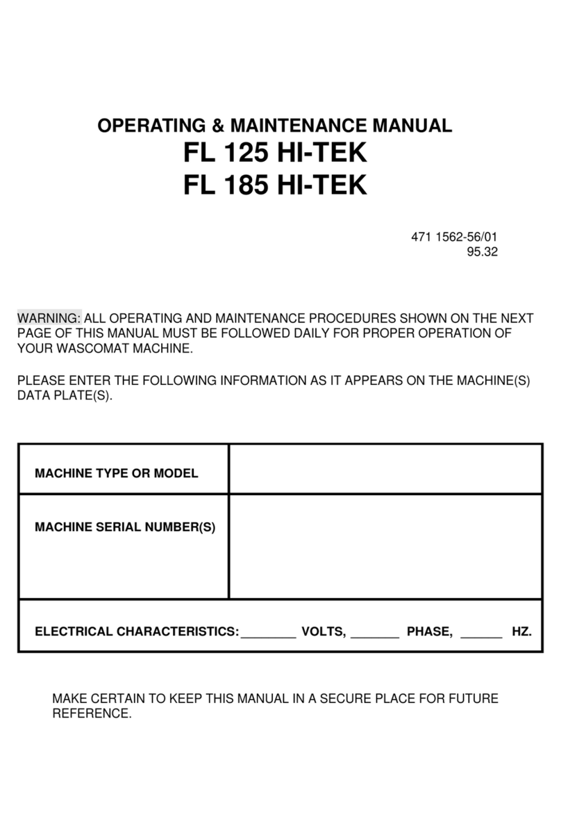 Wascomat FL 185 HI-TEK Installation and operation manual