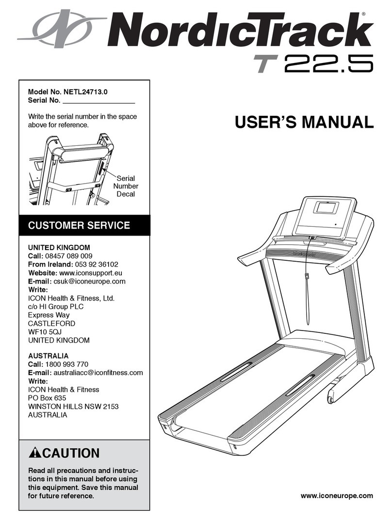 NordicTrack T 22.5 User manual