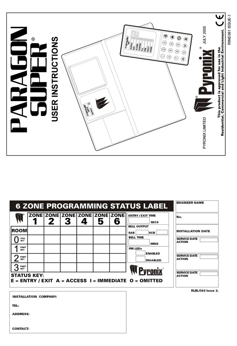 Pyronix Paragon Super User manual