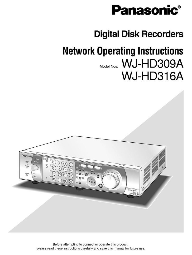 Panasonic WJHD309A - DIGITAL DISK RECORDER Network operating instructions Panasonic WJHD309A - DIGITAL DISK RECORDER Network operating instructions