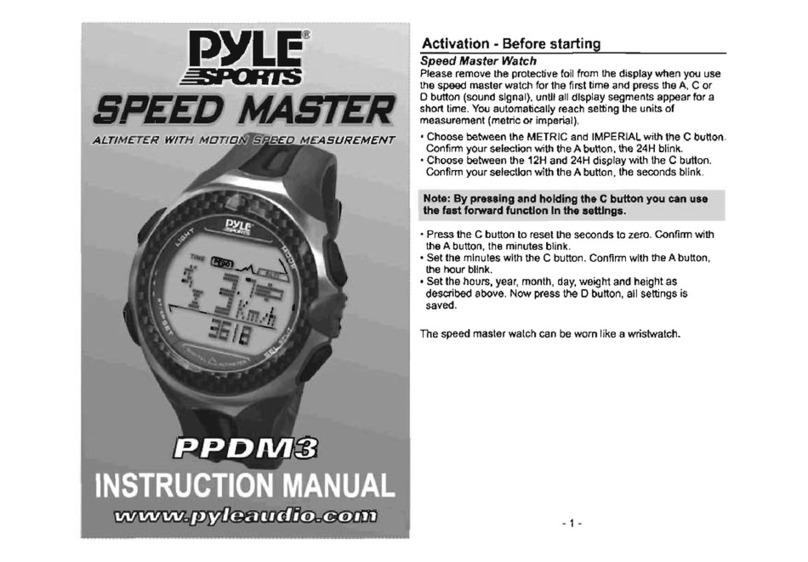 Pyle Sports Speed master instruction manual