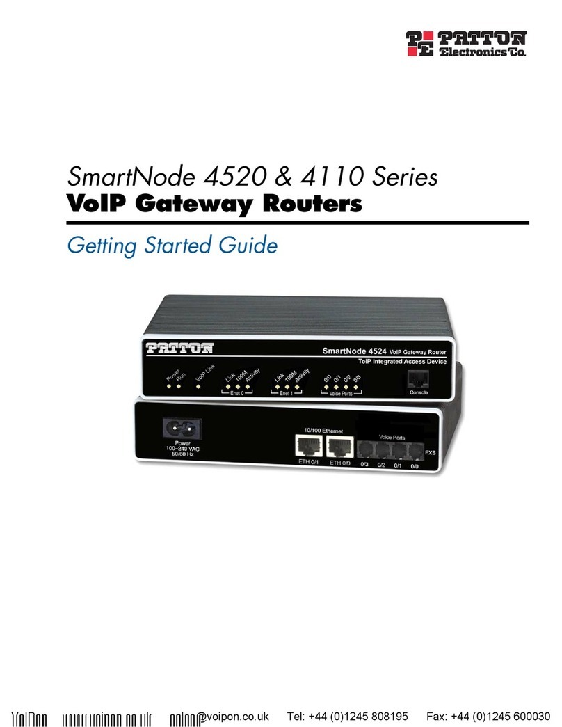 Patton electronics SmartNode 4520 Series Getting started guide Patton electronics SmartNode 4520 Series Getting started guide