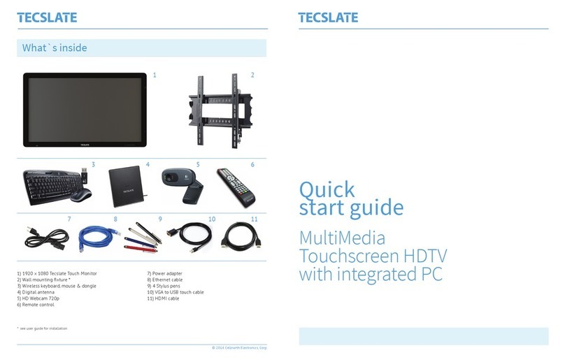 Tecslate MultiMedia Touchscreen HDTV with integrated... quick start guide