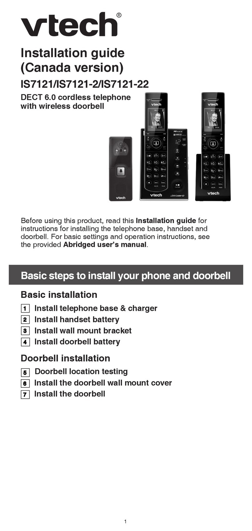 V-tech IS7121 User manual
