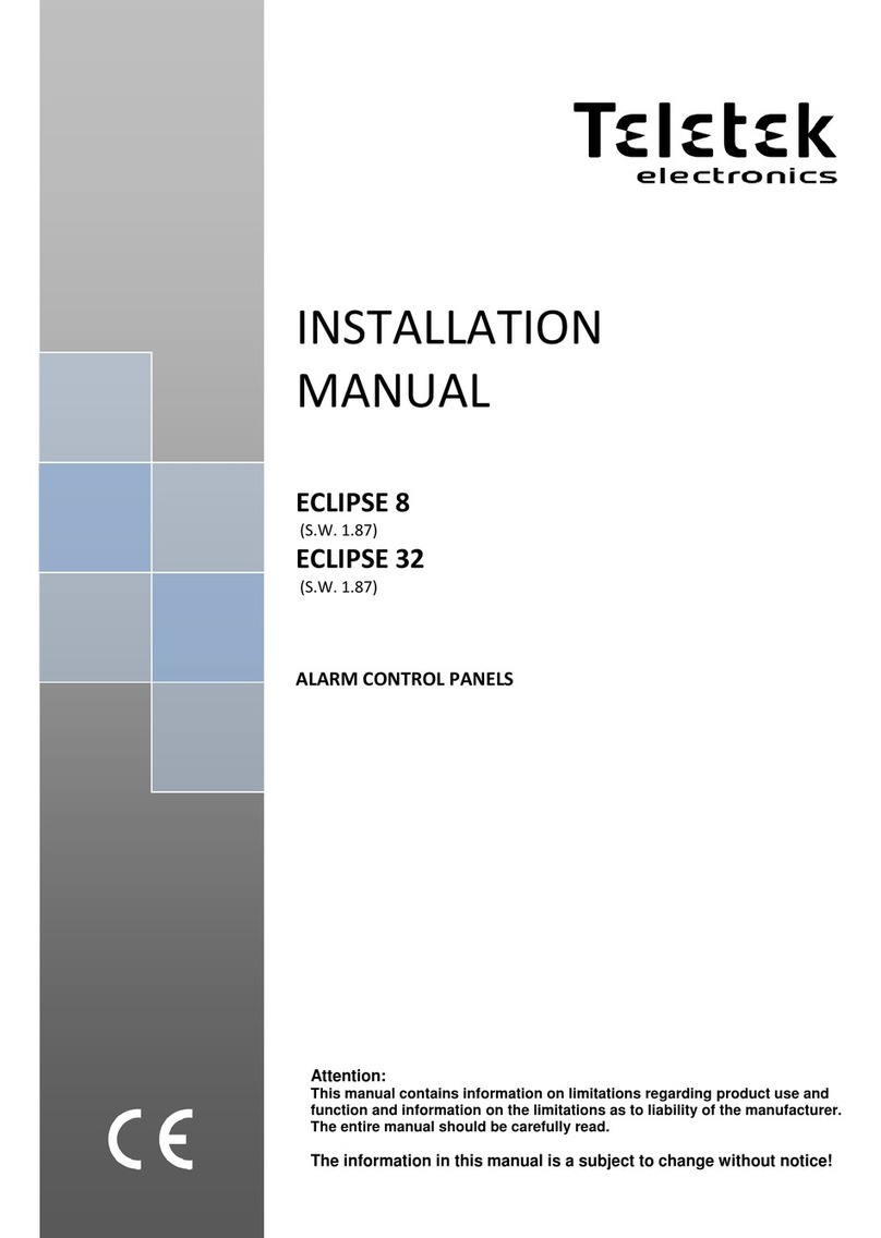 Teletek electronics ECLIPSE 8 installation manual