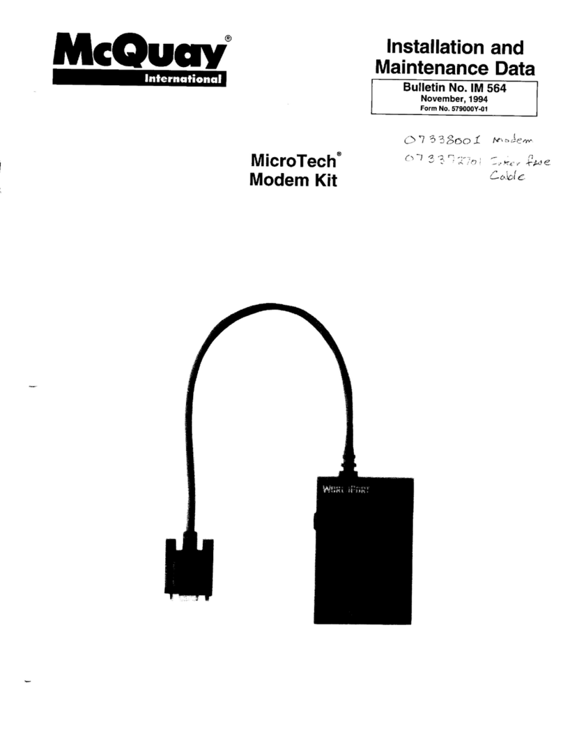 McQuay MicroTech Installation and maintenance data McQuay MicroTech Installation and maintenance data