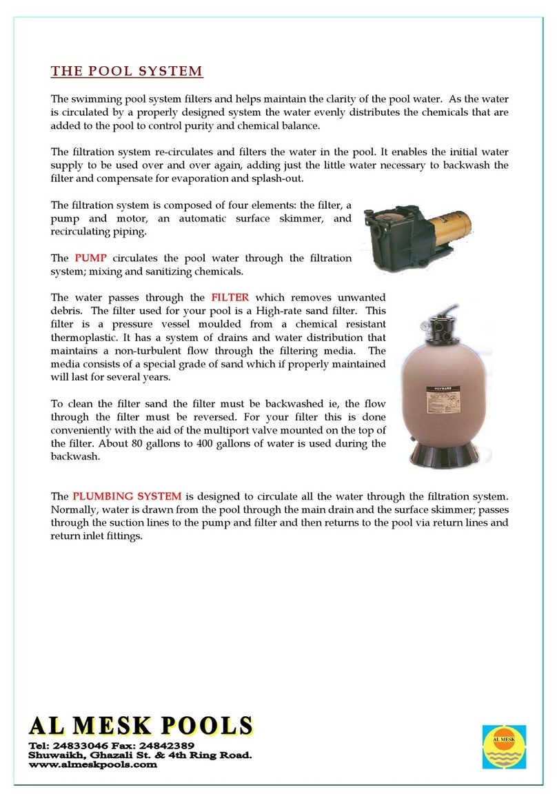 AL Mesk Pools Swimming pool system filters user manual