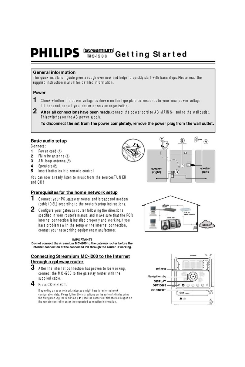 Philips Streamium MC-I200/21M User manual