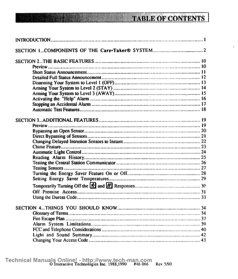CareTaker Security System owner's manual