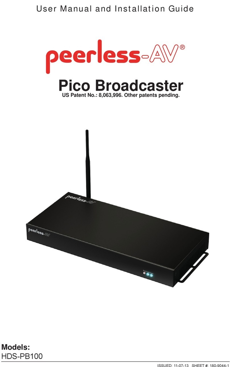 peerless-AV Pico Broadcaster HDS-PB100 User manual and installation guide