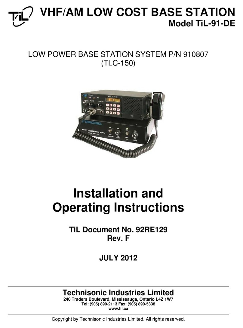 Technisonic Industries Limited TiL-91-DE Installation and operating instructions