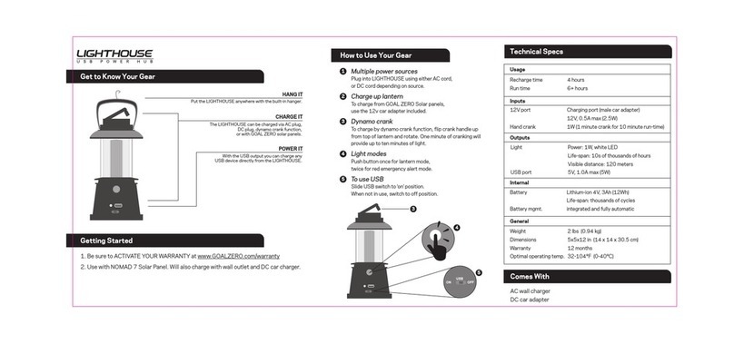 GOAL ZERO Lighthouse User manual