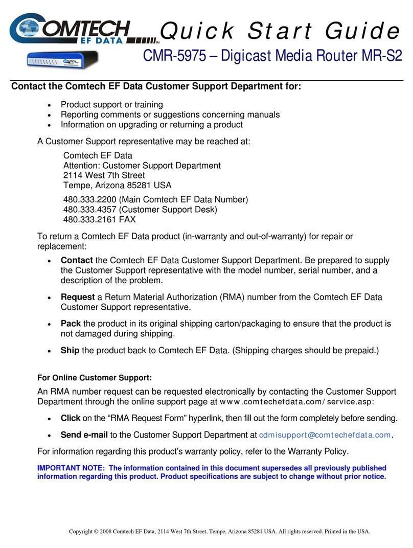 Comtech EF Data CMR-5975 User manual