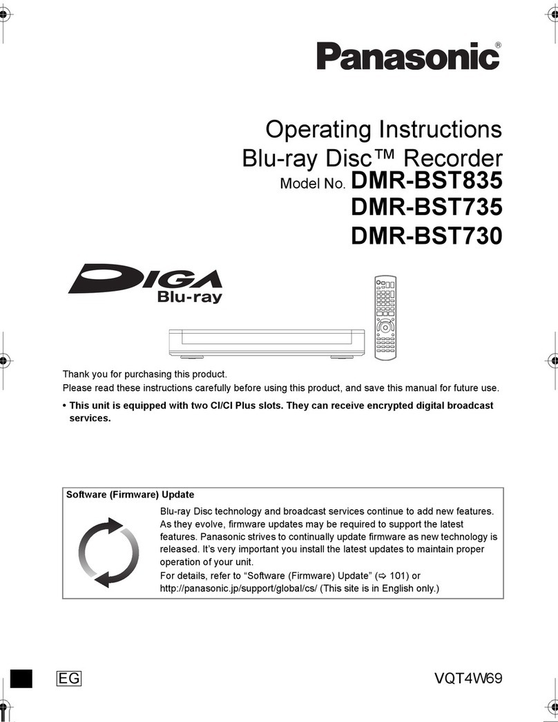 Panasonic DMR-BST835 operating instructions