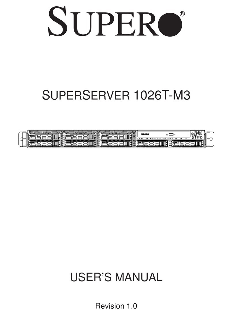 Supero SuperServer 1026T-M3 User manual Supero SuperServer 1026T-M3 User manual