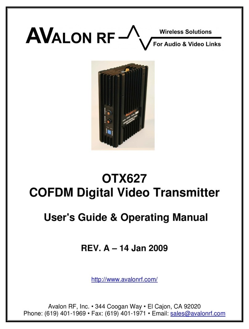 Avalon RF OTX627 User's guide & operating manual Avalon RF OTX627 User's guide & operating manual