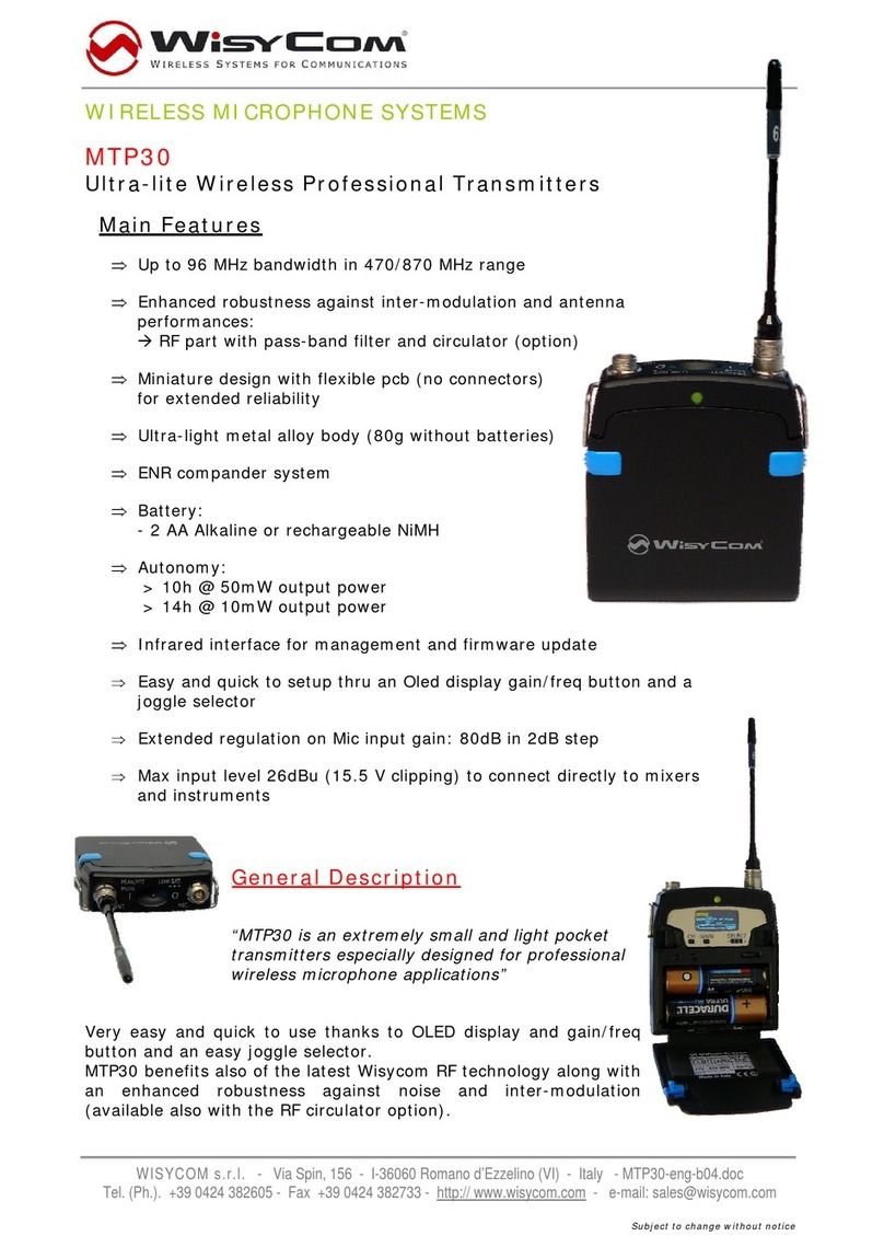 WisyCom MTP30 Quick user guide