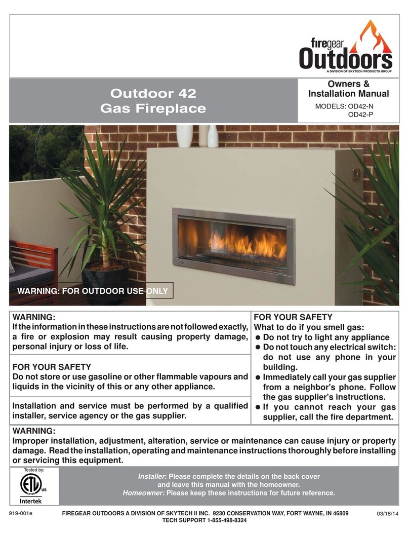 Firegear OD42-N Owners & installation manual