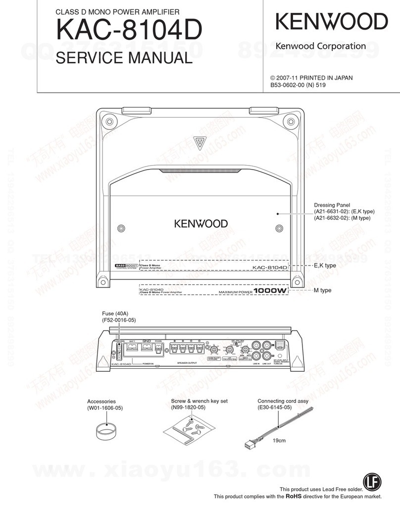 Kenwood KAC-8104D - Amplifier User manual