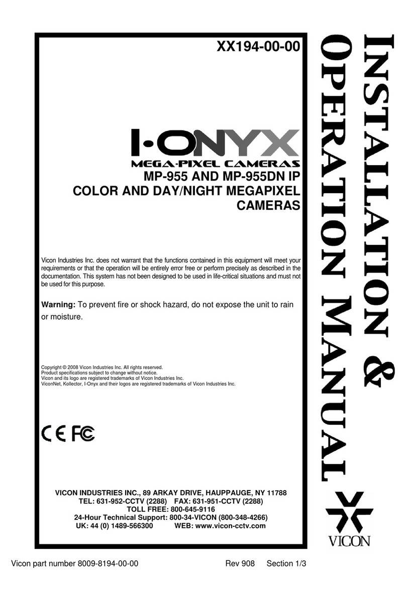 Vicon I-Onyx MP-955 Installation & operation manual