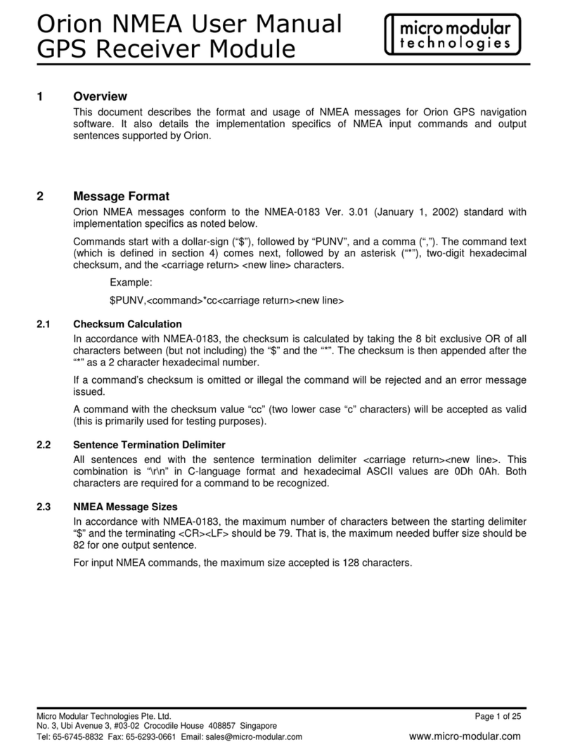 Micro Modular Technologies Orion NMEA User manual