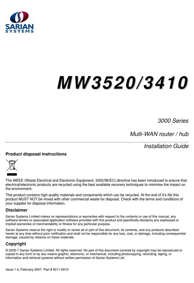 Sarian Systems MW3520 installation guide