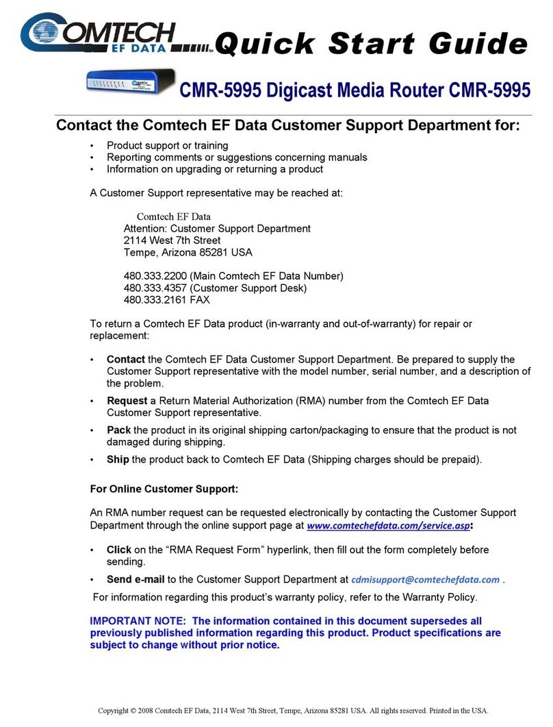 Comtech EF Data CMR-5995 quick start guide