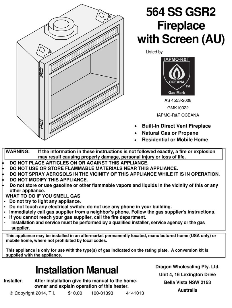 Travis Industries GreenSmart 2 Fireplace 564 SS GSR2 User manual Travis Industries GreenSmart 2 Fireplace 564 SS GSR2 User manual