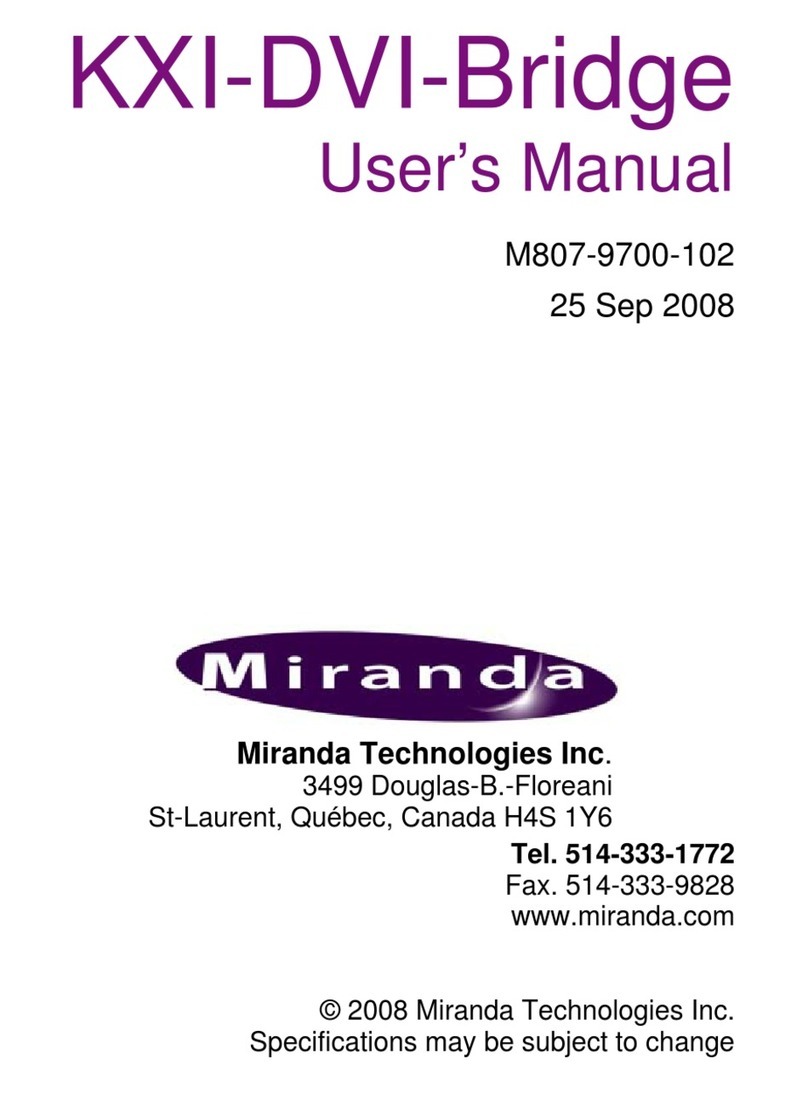 Miranda KXI-DVI-Bridge User manual