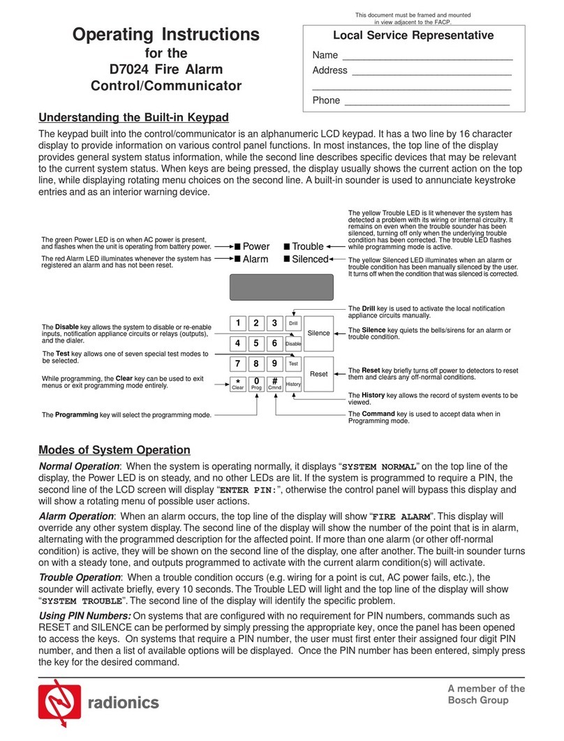 Radionics D7024 operating instructions Radionics D7024 operating instructions