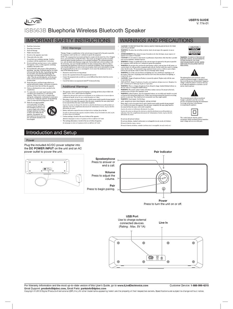 iLive ISB563B Bluephoria user guide