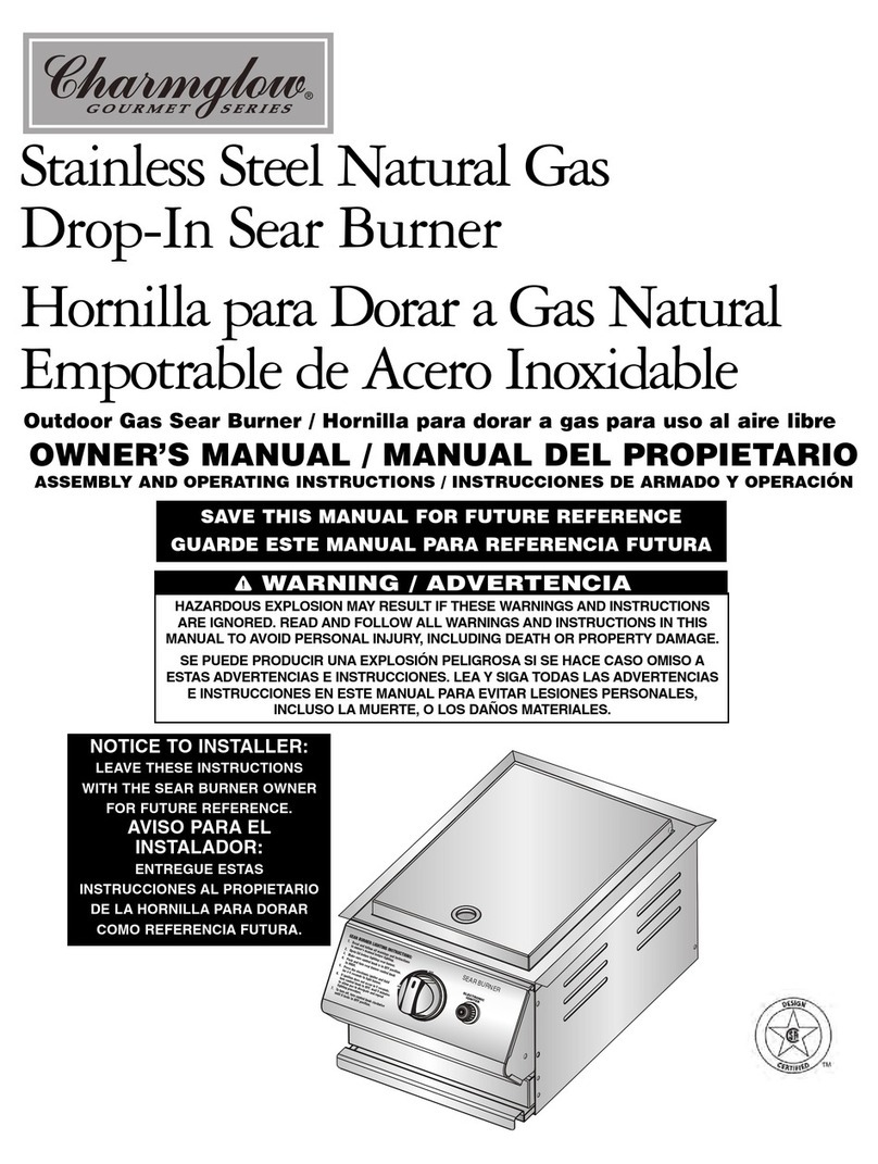 Charmglow Stainless Steel Natural Gas Drop-In Sear... owner's manual