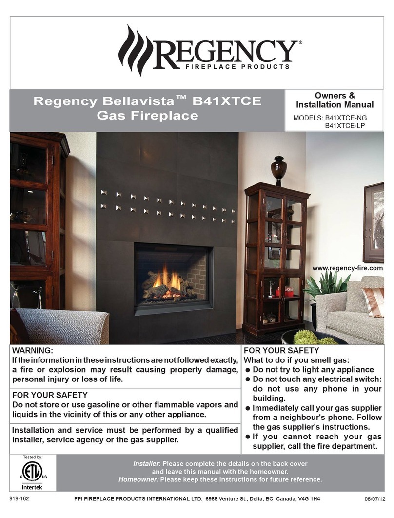 Regency Bellavista B41XTCE-NG Owners & installation manual